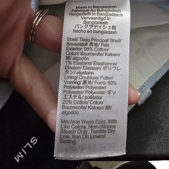 J. Crew Factory NWT Light Blue Slim-Fit Flex Chino Pants Sz 30x32 - Picture 10 of 11